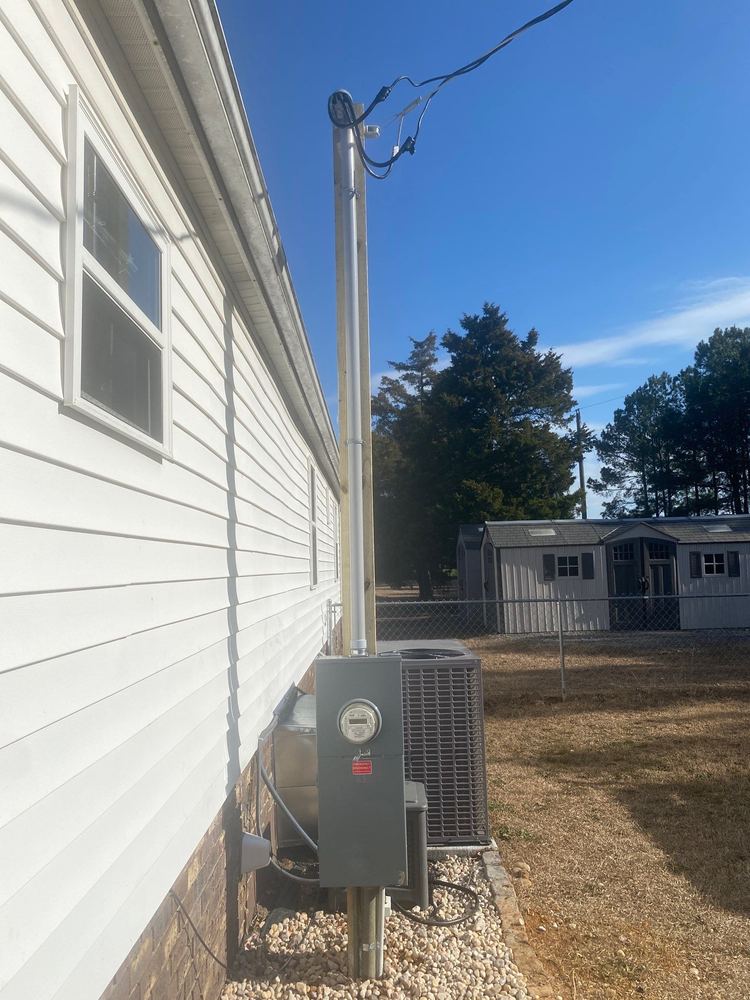 Exterior electrical service and disconnect installation